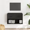 Image de vidaXL Meuble TV noir 60x31x39,5 cm bois d'ingénierie et métal, Meuble hifi, Centre de divertissement, Armoire TV, Meuble 848909
