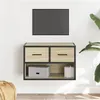 Image de vidaXL Meuble TV chêne sonoma 60x31x39,5 cm bois d'ingénierie et métal, support TV, armoire média, console TV, meuble HiFi, 848910