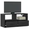 Image de Meuble TV noir 80x31x39,5 cm bois d ingénierie et métal