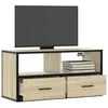 Image de vidaXL Meuble TV chêne sonoma 80x31x39,5 cm bois d'ingénierie et métal, support TV, armoire média, console TV, meuble HiFi, 848920