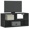 Image de vidaXL Meuble TV noir 80x31x39,5 cm bois d'ingénierie et métal, support TV, armoire média, console TV, meuble HiFi, centre 848924