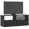 Image de vidaXL Meuble TV noir 100x31x39,5 cm bois d'ingénierie et métal, support TV, armoire média, console TV, meuble HiFi, centre 848929