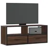 Image de Meuble TV chêne marron 100x31x39,5cm bois d ingénierie et métal