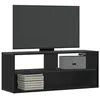 Image de vidaXL Meuble TV noir 100x31x39,5 cm bois d'ingénierie et métal, support TV, armoire média, console TV, meuble HiFi, centre 848934