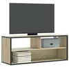 Image de vidaXL Meuble TV chêne sonoma 100x31x39,5cm bois d'ingénierie et métal, support TV, armoire média, console TV, meuble HiFi, 848935