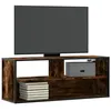 Image de vidaXL Meuble TV chêne fumé 100x31x39,5 cm bois d'ingénierie et métal, support TV, armoire média, console TV, meuble HiFi, 848936
