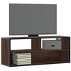 Image de Meuble TV chêne marron 100x31x39,5cm bois d ingénierie et métal