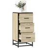 Image de Buffet chêne sonoma 35,5x35x76 cm bois d ingénierie et métal