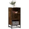 Image de vidaXL Buffet chêne fumé 35,5x35x76 cm bois d'ingénierie et métal, armoire de rangement, meuble d'entrée, meuble d'appoint 848951