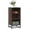 Image de vidaXL Buffet chêne marron 35,5x35x76 cm bois d'ingénierie et métal, armoire de rangement, meuble d'entrée, meuble d'appoint 848953