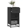 Image de Buffet noir 35,5x35x76 cm bois d ingénierie et métal
