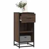 Image de vidaXL Buffet chêne marron 35,5x35x76 cm bois d'ingénierie et métal, armoire de rangement, meuble d'entrée, meuble d'appoint 848958