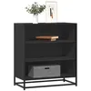 Image de Buffet noir 68x35x76 cm bois d ingénierie et métal