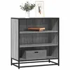 Image de vidaXL Buffet sonoma gris 68x35x76 cm bois d'ingénierie et métal, armoire de rangement, meuble d'entrée, meuble d'appoint 848977