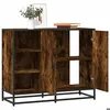 Image de vidaXL Buffet chêne fumé 92x35x76 cm bois d'ingénierie 849021