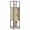 Image de vidaXL Buffet haut chêne sonoma 35,5x35x139 cm bois d'ingénierie métal, armoire latérale, armoire de rangement haute, 849035