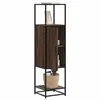 Image de vidaXL Buffet haut chêne marron 35,5x35x139 cm bois d'ingénierie métal, armoire latérale, armoire de rangement haute, 849038