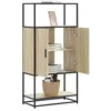 Image de vidaXL Buffet haut chêne sonoma 68x35x139 cm bois d'ingénierie métal, armoire latérale, armoire de rangement haute, vitrine 849040