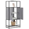 Image de vidaXL Buffet haut sonoma gris 68x35x139 cm bois d'ingénierie et métal, armoire latérale, armoire de rangement haute, 849042