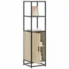 Image de vidaXL Buffet haut chêne sonoma 35,5x35x139 cm bois d'ingénierie métal, armoire latérale, armoire de rangement haute, 849045