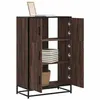 Image de vidaXL Buffet haut chêne marron 68x35x106,5 cm bois ingénierie métal, armoire latérale, armoire de rangement haute, vitrine 849073