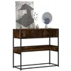 Image de Table console chêne fumé 90x35x80 cm bois d ingénierie