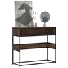 Image de Table console chêne marron 90x35x80 cm bois d ingénierie