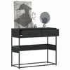 Image de vidaXL Table console noir 90x35x80 cm bois d'ingénierie, table, table d'appoint, table de couloir, table d'entrée, table de 849174