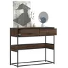 Image de Table console chêne marron 90x35x80 cm bois d ingénierie