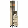 Image de vidaXL Armoire de salle de bain chêne sonoma 35x37,5x166 cm, armoire de rangement de salle de bain, placard de salle de 849245