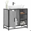 Image de vidaXL Armoire de lavabo de salle de bain sonoma gris 65x33x60 cm, meuble de lavabo de salle de bain, meuble de salle de 849287
