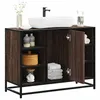 Image de vidaXL Armoire lavabo de salle de bain chêne marron bois d'ingénierie, meuble de lavabo de salle de bain, meuble de salle de 849293