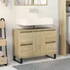 Image de Armoire salle de bain chêne sonoma 80x33x60cm bois d ingénierie