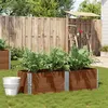 Image de Jardinière marron 150x50 cm bois massif de pin