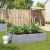 Image de Jardinière gris 150x100 cm bois de pin massif
