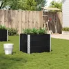 Image de Jardinière noir 80x60 cm bois massif de pin