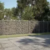 Image de vidaXL Panier gabion avec couvercle 1100x50x100 cm fer galvanisé, mur en gabion, mur de soutènement en gabion, clôture en 3295152