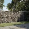 Image de vidaXL Panier gabion avec couvercle 200x100x100 cm fer galvanisé, mur en gabion, mur de soutènement en gabion, clôture en 3295192