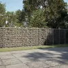 Image de vidaXL Panier gabion avec couvercle 750x100x100 cm fer galvanisé, mur en gabion, mur de soutènement en gabion, clôture en 3295203