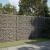 Image de vidaXL Panier gabion avec couvercle 300x100x200 cm fer galvanisé, mur en gabion, mur de soutènement en gabion, clôture en 3295229