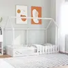 Image de vidaXL Cadre de lit d'enfants forme de maison 90x200cm bois massif pin, cadre de lit en forme de maison, cadre de lit pour 850687