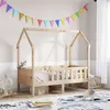 Image de Cadre de lit d enfants forme de maison sans matelas pin