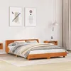 Image de vidaXL Cadre de lit avec tête de lit cire marron 140x190cm bois de pin, meuble de chambre, sommier, lit en bois, lit, lit 850742