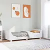 Image de vidaXL Cadre de lit et tête de lit blanc 100x200 cm bois de pin massif, meuble de chambre, sommier, lit en bois, lit, lit 850774