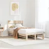 Image de vidaXL Cadre de lit avec tête de lit 75x190 cm bois de pin massif, meuble de chambre, sommier, lit en bois, lit, lit simple 850818