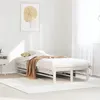 Image de vidaXL Cadre de lit blanc 90x200 cm bois de pin massif, lit, cadre de lit en bois massif, meuble de chambre à coucher, cadre 850834