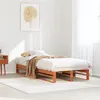 Image de vidaXL Cadre de lit cire marron 90x200 cm bois de pin massif, lit, cadre de lit en bois massif, meuble de chambre à coucher, 850835