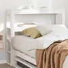 Image de vidaXL Tête de lit avec étagères blanc 90 cm bois massif de pin, tête de lit en bois, tête de lit avec rangement, tête de 850897