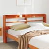 Image de vidaXL Tête de lit avec étagères marron cire 160 cm bois massif de pin, tête de lit en bois, tête de lit avec rangement, 850946