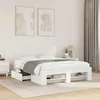 Image de vidaXL Cadre de lit Blanc 140x190 cm bois d'ingénierie, meubles de chambre à coucher, lit double, sommier, lit, cadre de lit 3295499